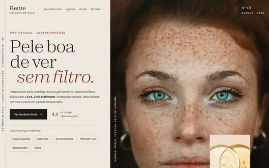 Página inicial do site Rente