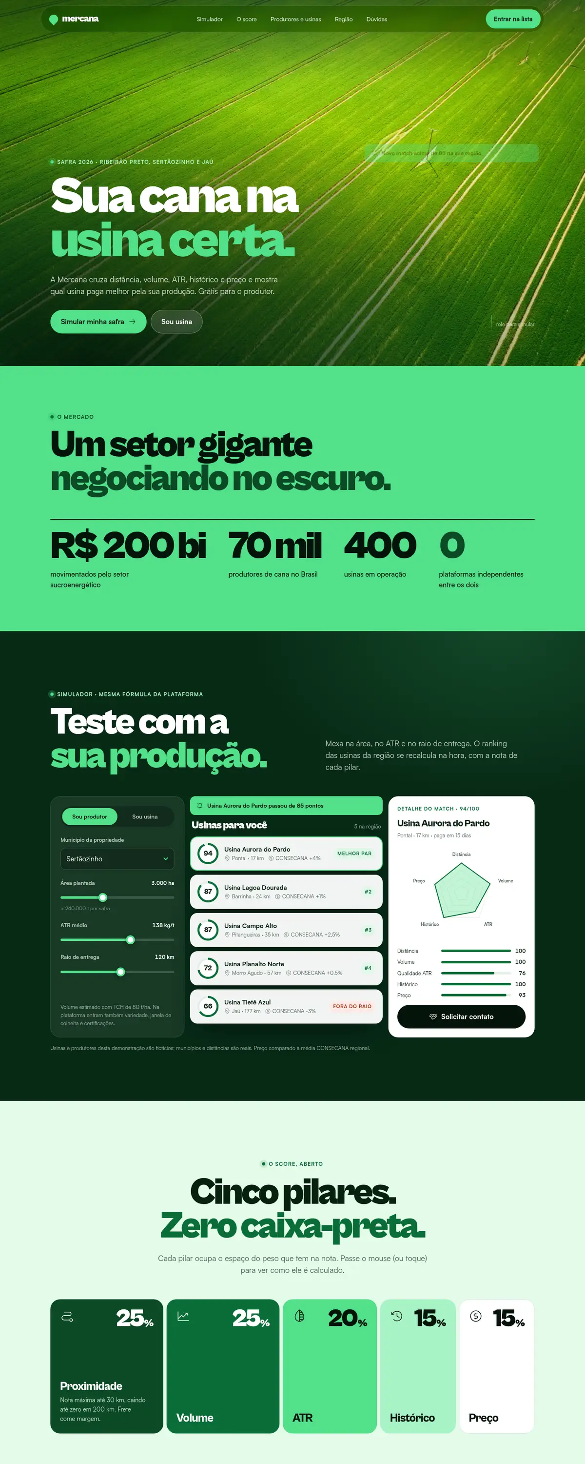 Site da Mercana rolando no computador