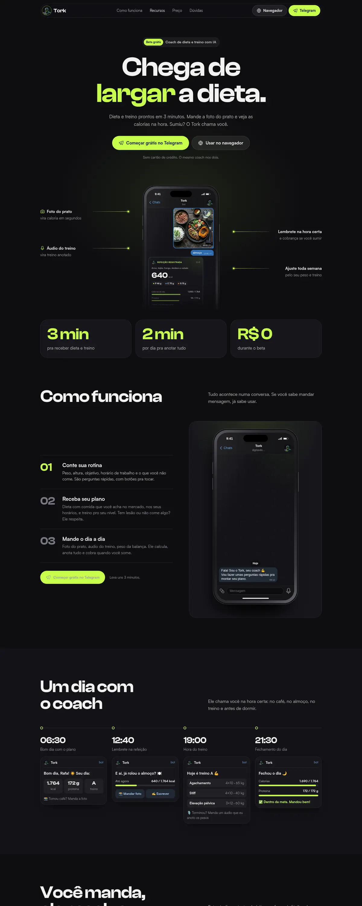 Site do Tork rolando no computador