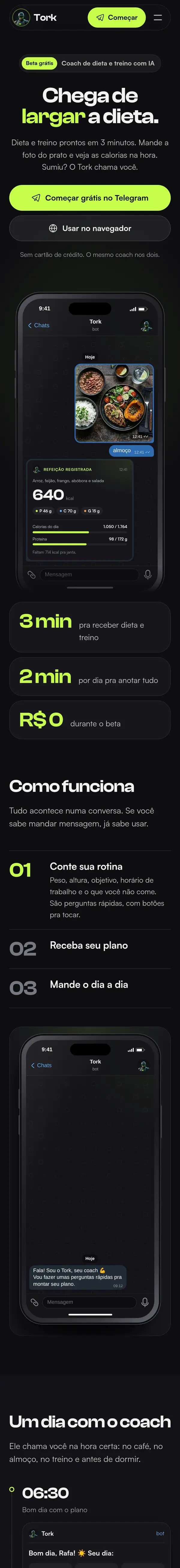 Site do Tork rolando no celular